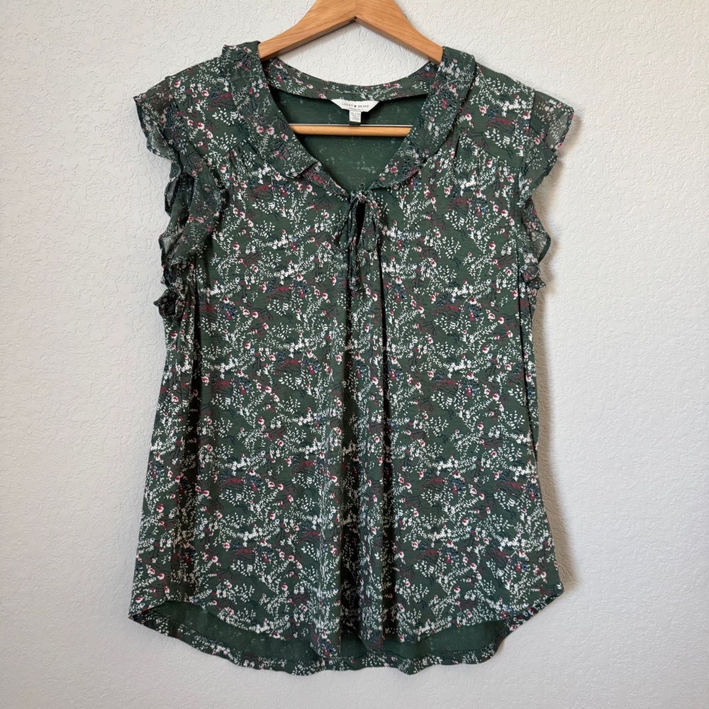 Lucky Brand Green Floral Blouse